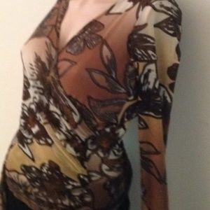 Sheer Brown Floral Top